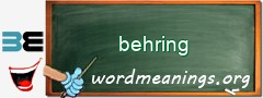 WordMeaning blackboard for behring